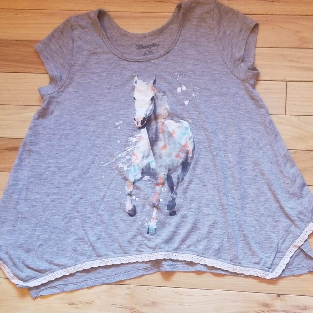 Girls wrangler horse t-shirt